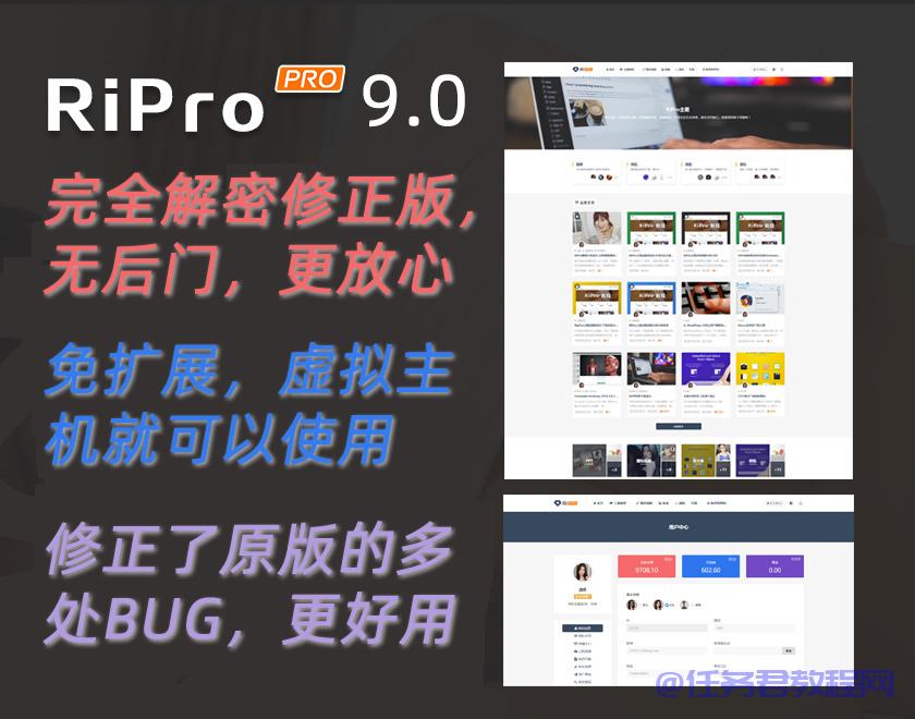 ripro9.0修正升级版+WP两款美化包+稀有插件